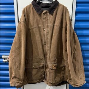 Vintage 90’s USA Carhartt Men’s 4XL CQ7182 Chore Coat Jacket Brown Quilted Lined